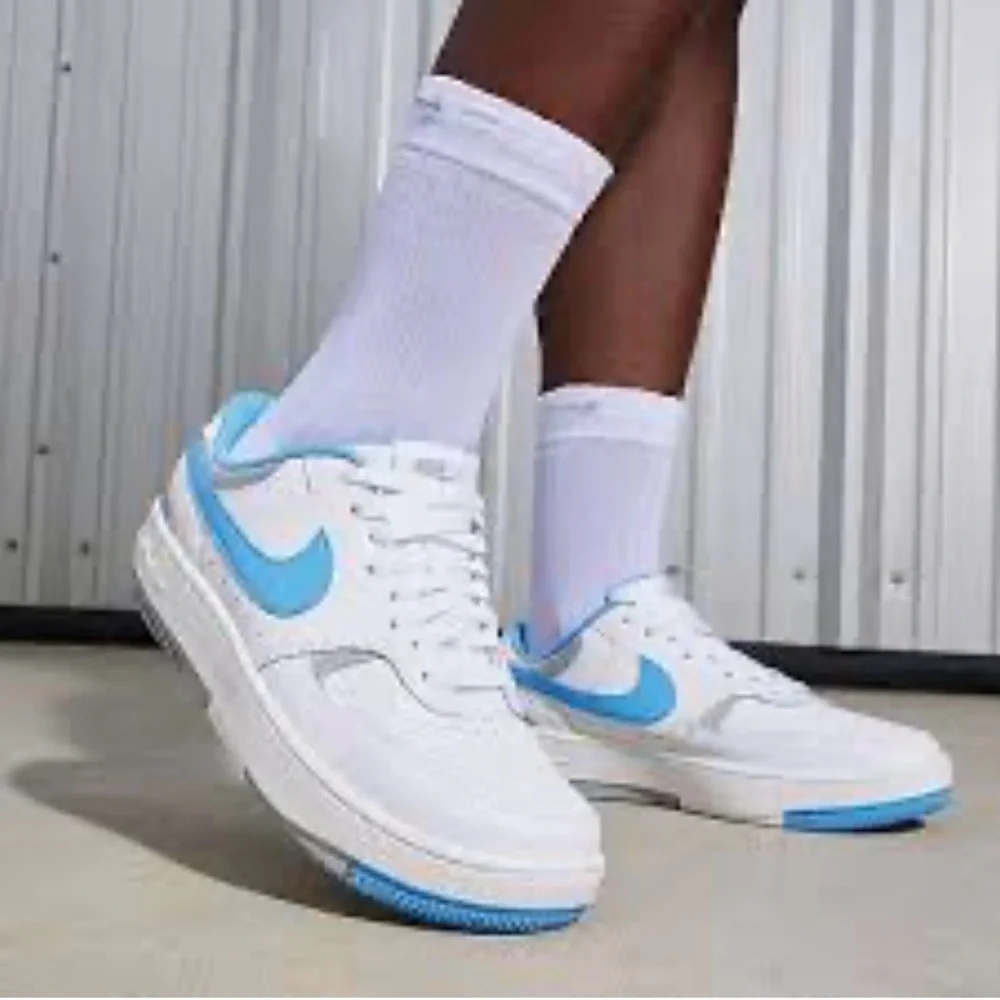 Nike Court Vision Low White‎ Laser Blue Navy Sneakers DM1187-100 Mens 10.5